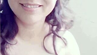 video call so hot to my lover on trip watching aurora estelar play big natural tits pussy