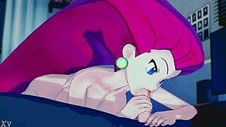 Pokemon Jessie deepthroats and swallows hot cum load 💦🍆