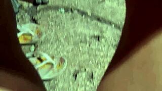 exhibitionist flashes big cock naked in public restaurant outdoor