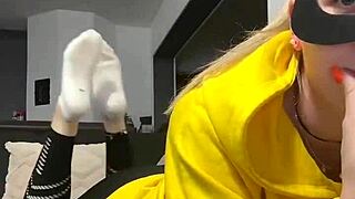 barefoot dirty socks feet fetish with smelly nike socks girl
