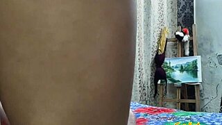 safada's tattooed lingerie ass dominated by belt cumshot