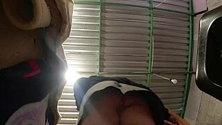 Homemade Latina upskirt spied changing skirt panties watcher eyes juicy ass closely