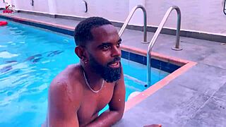 Mareme Edet bangs four guys poolside in wild gangbang frenzy