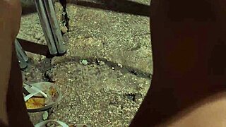 exhibitionist flashes big cock naked in public restaurant outdoor