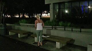 public nighttime striptease rips clothes off shaved slut