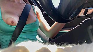 italian milf artemisia love shakes big natural tits outdoor car drive horny af 🔥🍒