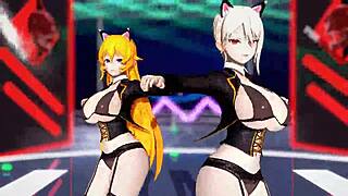 Erina Nakiri X Alice Nakiri Killer Ladies Tease Big Tits In Sheer Lingerie