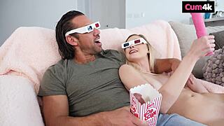 amber moore mixes popcorn with sticky cum delight
