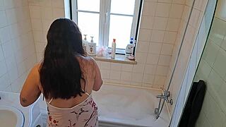 Latina wife eagerly awaits handyman for hot tub repair and steamy encounter