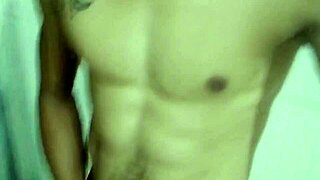 Buff homemade stud rips clothes in cfnm striptease show