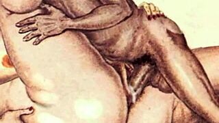 discover these vintage erotic drawings in retro style