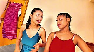 Uttaran20 dives into hot ffm threesome with petite best friends riding hard