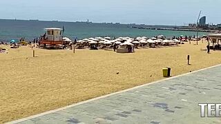 perfect tits flash barcelona nude beach voyeur spot