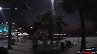 Girlfriend back from trip teases boyfriend's cock with thai handjob pov blowjob.