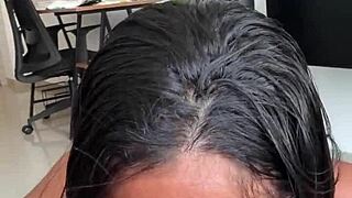 nysdel gives amateur couple's bbc a sloppy passionate blowjob with tongue and brown eyes