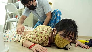 Cute Indian maid gets horny working