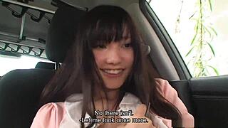 JAPANESE TEEN RIDES CAR HOOD FOR WILD OUTDOOR FUCKING!!