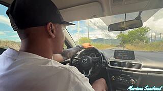 bbc destroys horny colombian slut in car ride