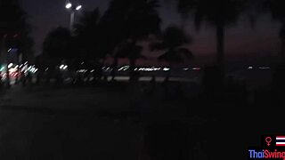 Girlfriend back from trip teases boyfriend's cock with thai handjob pov blowjob.