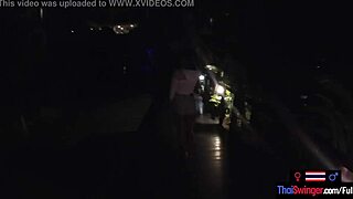 Girlfriend back from trip teases boyfriend's cock with thai handjob pov blowjob.