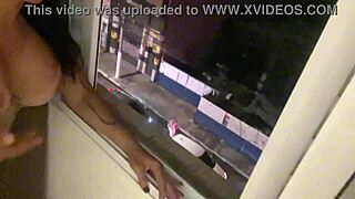 brazilian babe gives juicy creampie to friend by open window outdoor orgy 