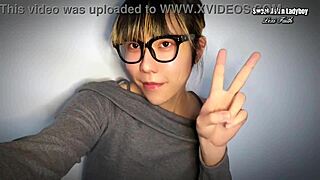 asian ladyboy teases pantyhose before anal toy play