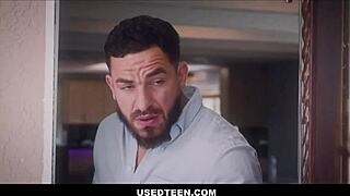 Petite Asian teen Paisley Paige rides Peter Green's monster cock anytime anywhere.