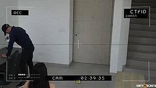 i lure the muscular security boss into quick office pussy ride and facial cumshot