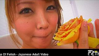 hey, wanna see this hot japanese babe's big tits in a steamy flower bath?