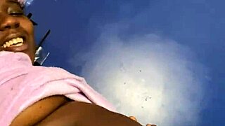 black babe strokes balloon belly with big natural tits