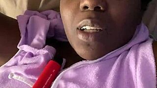 black babe strokes balloon belly with big natural tits