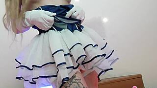 lilith liber moans while shoving glass dildo deep in her shaved pussy