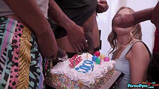 teen coco lovelock's b-day blowbang with huge black cocks deepthroat fun 🎉🍆💦