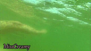 teacher handjobs student cock underwater on nude beach