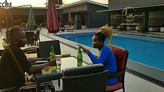 ebony goddess kisses naija star in bar ecstasy