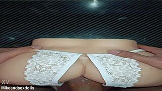 Candy's white thong anal trailer sex with intense ass pounding and creampie finish