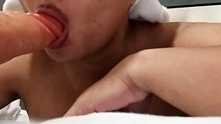 Chubby filipina busty beauty dares deep dildo sucking and licking adventure