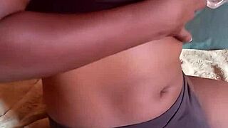 Shemale strokes massive dick to gushing cumshot