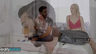 A hot blonde comes home for wild doggystyle pounding and cumshot fun