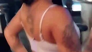 Bia fire's curvy latina body drains balls in quick backstage bangs
