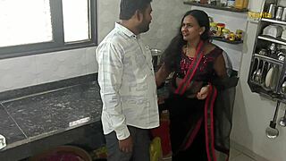 desi kavita bhabhi's saggy tits shake in homemade kitchen missionary fuck
