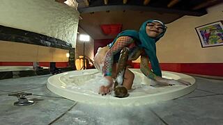 Pussy To Mouth Action In Steamy Jacuzzi With Mia Niqab