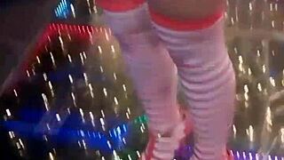 Bia fire's curvy latina body drains balls in quick backstage bangs