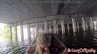 stephanie love rides brian omally's huge cock wildly on speeding jet-ski outdoors