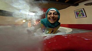 Pussy To Mouth Action In Steamy Jacuzzi With Mia Niqab
