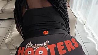 Ripping hole in booty shorts for deep creampie in tight wet pussy