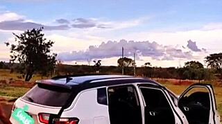 Outdoor anal creampie surprise ends with explosive ass squirt
