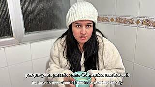 Invite hot unknown brunette from subway home for intense pussy pounding