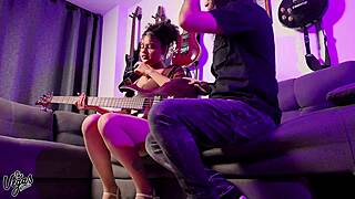 Naughty latina student caught sucking balls rimming in POV skirt lift