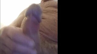 Old Man Shaved Cock Throbs with Horny Solo Urges
